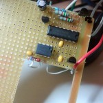 Os dois circuitos montados para testes: TTL e LM1881